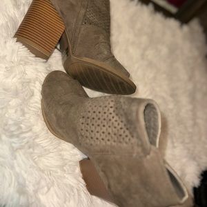 Open toe booties